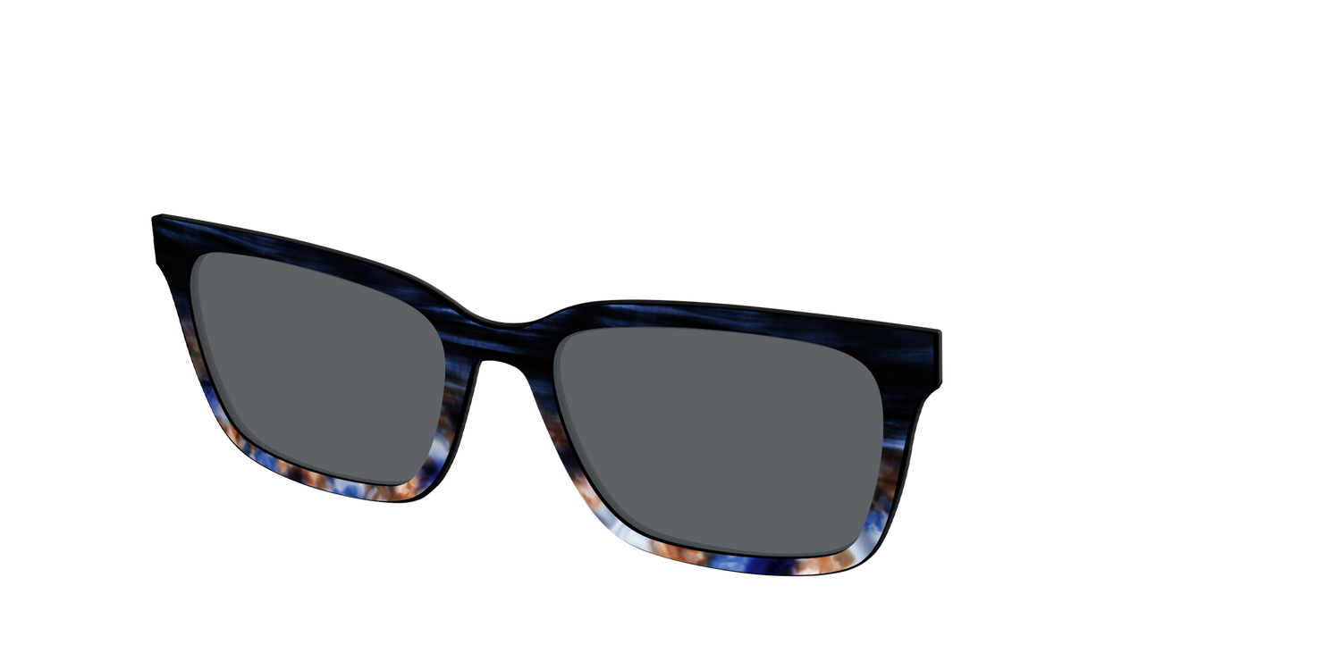 The Polarized Blue Horn Tortoise Sun Top - Angle Top Image - Pair Eyewear