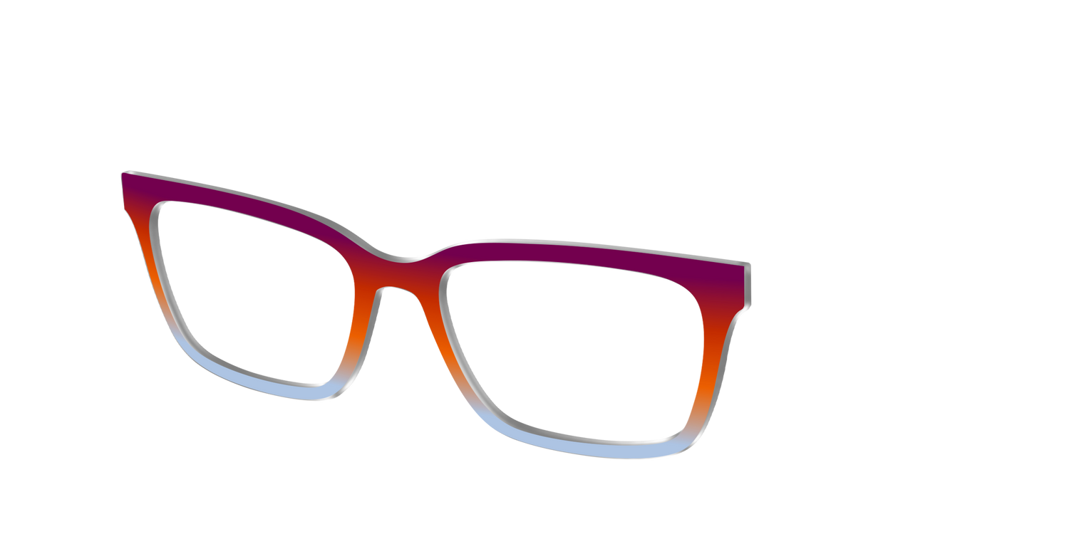 The Raspberry to Periwinkle Gradient - Angle Top Image - Pair Eyewear