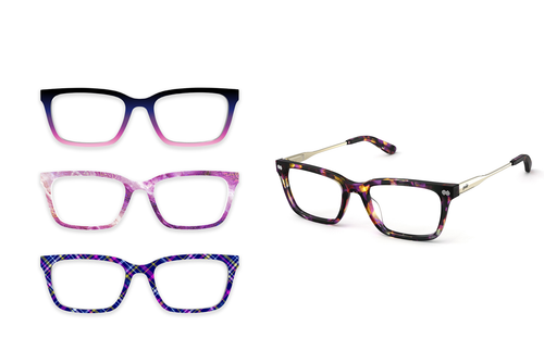 The Larkin - Purple Confetti Tortoise Acetate Gold Metal - Pair Eyewear