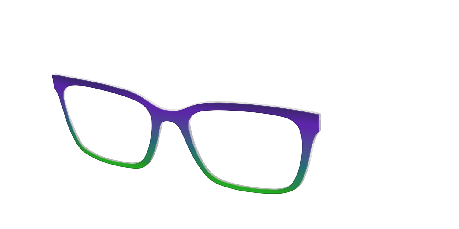 The Ultra Violet to Bright Green Gradient - Angle Top Image - Pair Eyewear