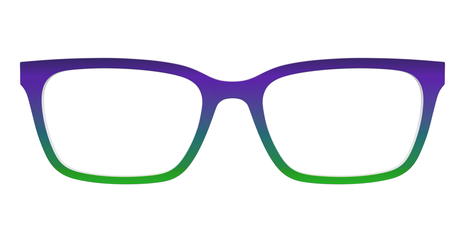 The Ultra Violet to Bright Green Gradient - Front Top Image - Pair Eyewear