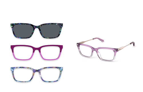 The Larkin - Violet Pearlized Gradient Acetate Rose Gold Metal - Pair Eyewear