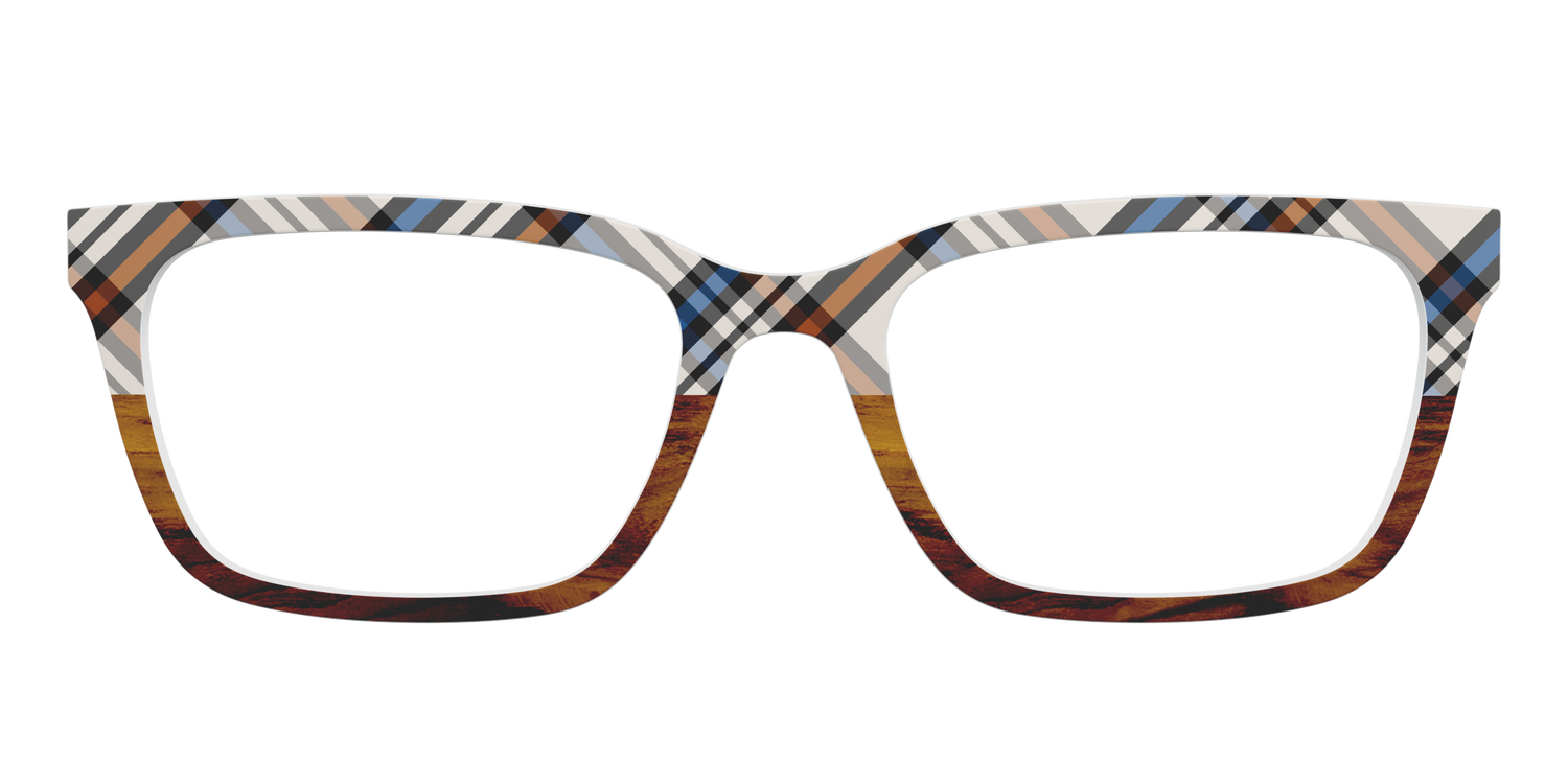 The Wood Split Plaid - Front Top Image - Pair Eyewear