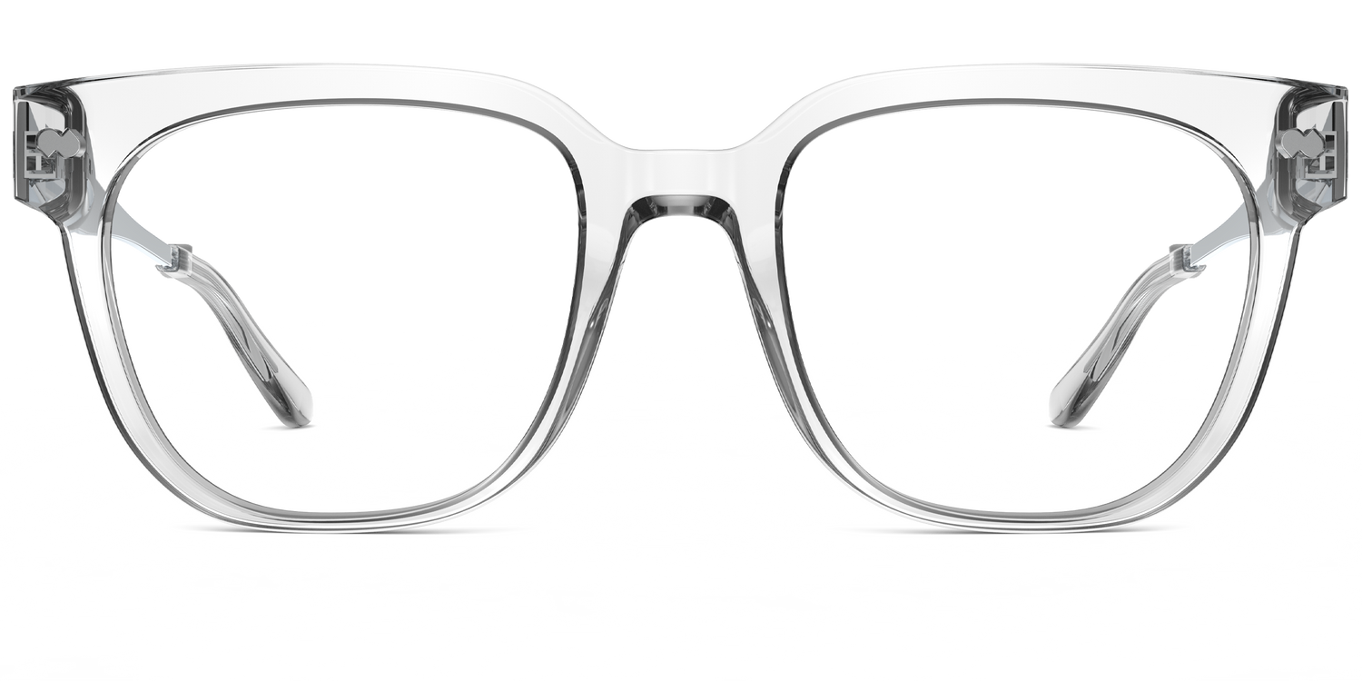 The Murphy - Crystal Clear Acetate Silver Metal - Carousel11 - Pair Eyewear