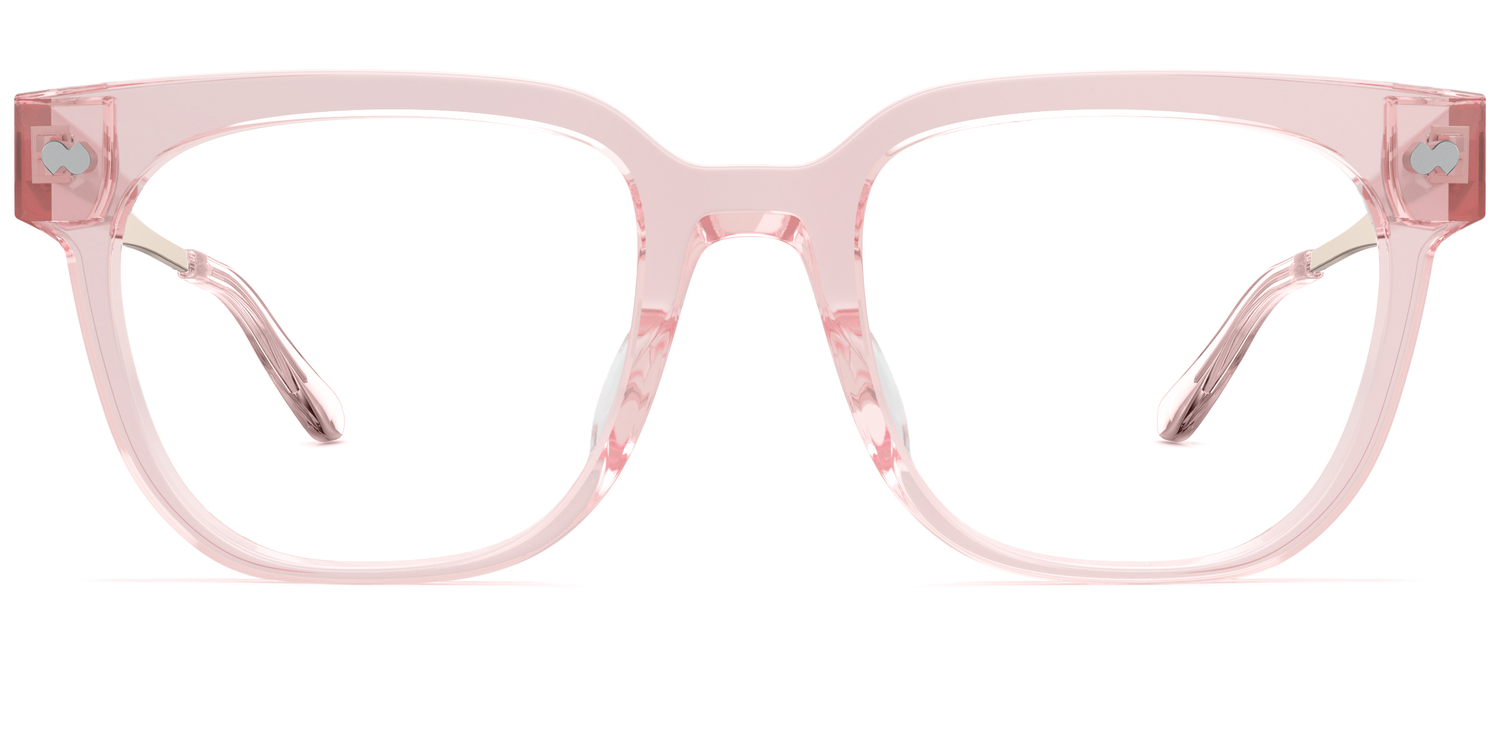 The Murphy - Pink Clear Acetate Rose Gold Metal - Carousel2 - Pair Eyewear