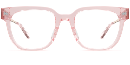 The Murphy - Pink Clear Acetate Rose Gold Metal - Secondary Image - Pair Eyewear
