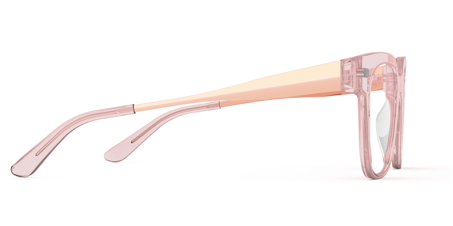 The Murphy - Pink Clear Acetate Rose Gold Metal - Carousel3 - Pair Eyewear