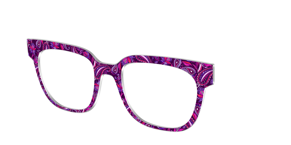 The Aubergine Paisley - Angle Top Image - Pair Eyewear