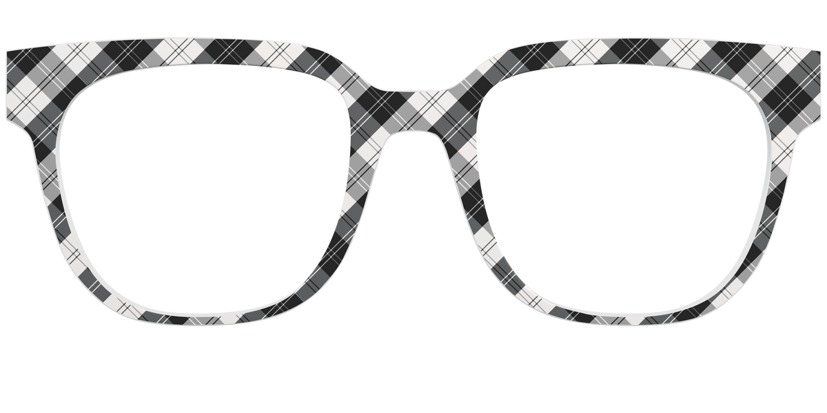 The B&W Plaid - Front Top Image - Pair Eyewear