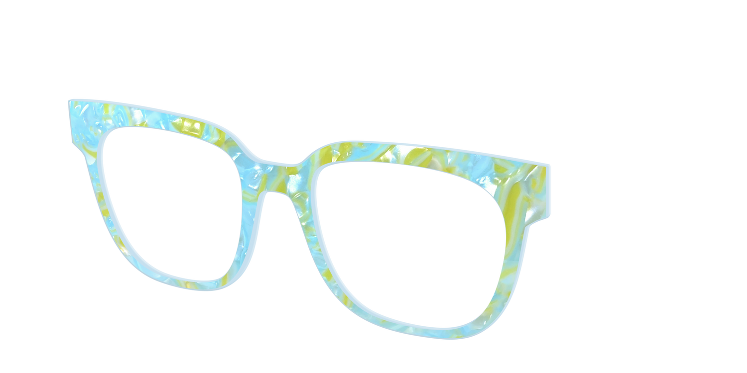 The Blue Lemonade Pearl Marble - Angle Top Image - Pair Eyewear