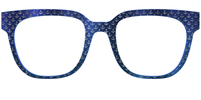 The Blue Shimmer with Silver Foil Anchors - Front Top Thumbnail - Pair Eyewear
