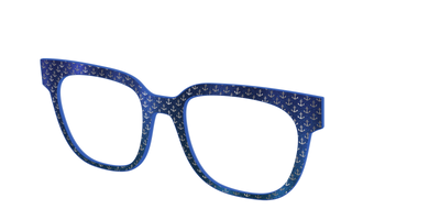 The Blue Shimmer with Silver Foil Anchors - Angle Top Thumbnail - Pair Eyewear