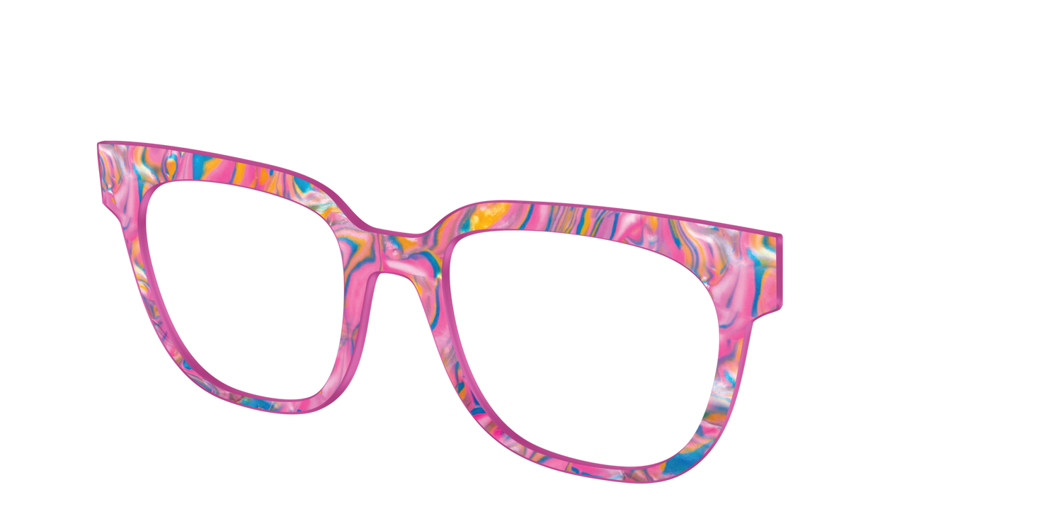 The Bubble Gum Pearl Marble - Angle Top Image - Pair Eyewear