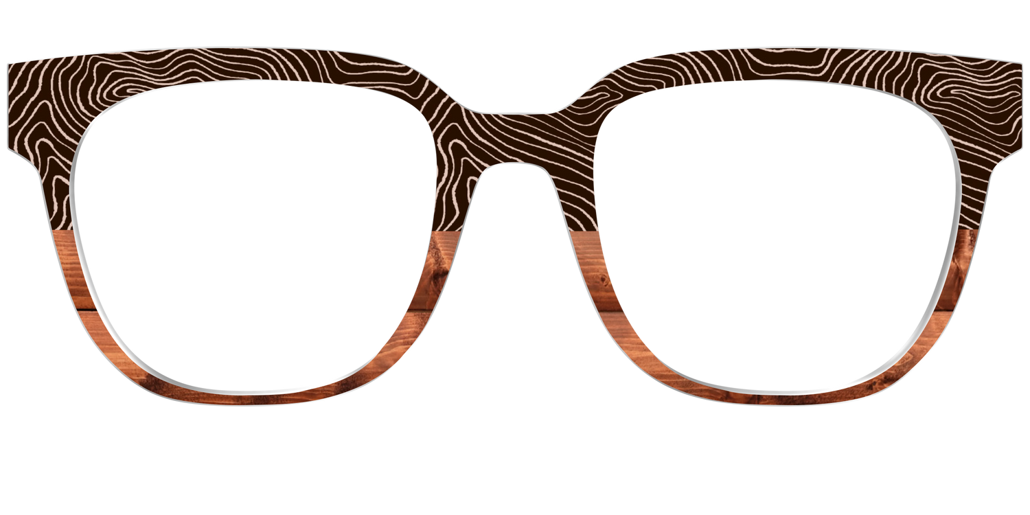 The Cabin Woodgrain Split - Front Top Image - Pair Eyewear