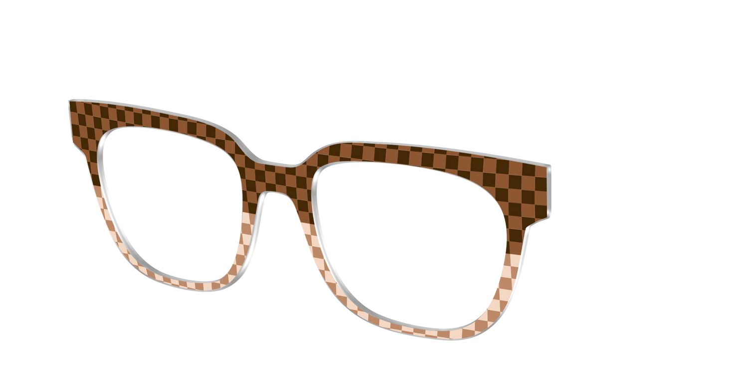 The Cappuccino Check Split - Angle Top Image - Pair Eyewear