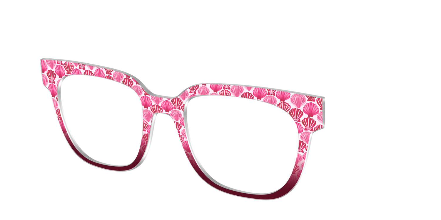 The Cerise Shell Scallop - Angle Top Image - Pair Eyewear