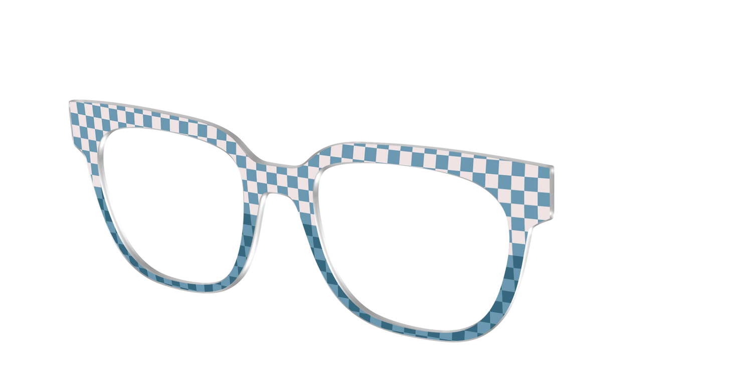 The Cerulean Check Split - Angle Top Image - Pair Eyewear