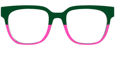 The Emerald and Flamingo Split - Front Top Thumbnail - Pair Eyewear