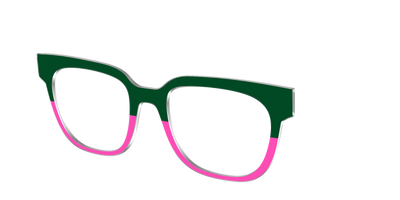 The Emerald and Flamingo Split - Angle Top Thumbnail - Pair Eyewear