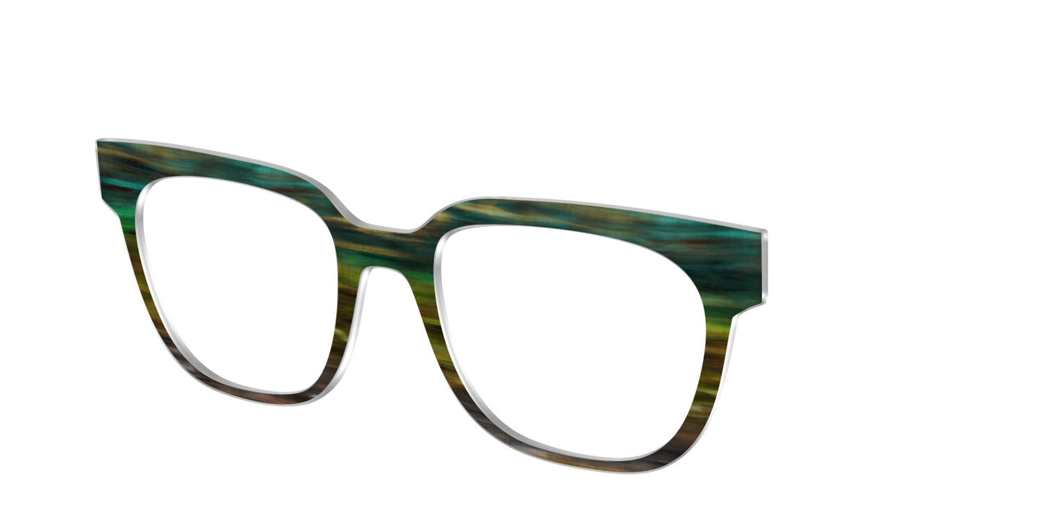 The Emerald Gradient Horn - Angle Top Image - Pair Eyewear