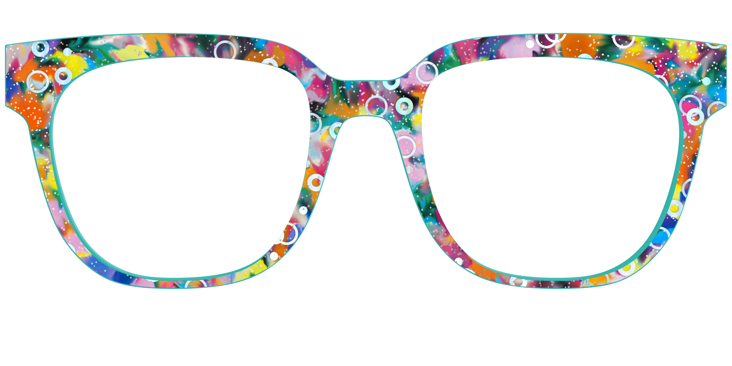 The Imaginative Tortoise with Bubble Glitter - Front Top Image - Pair Eyewear
