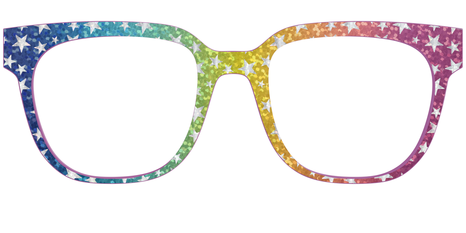 The Iridescent Rainbow Stars - Front Top Image - Pair Eyewear