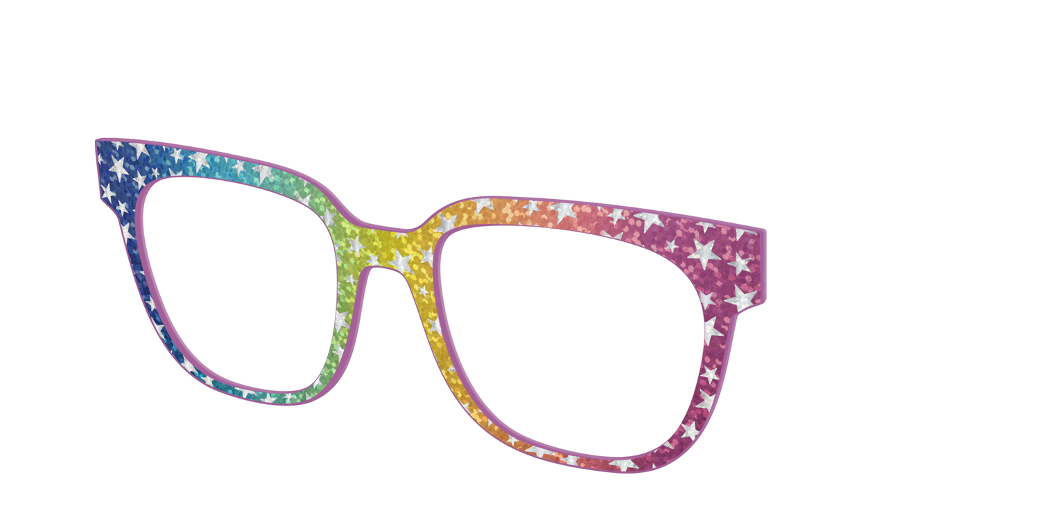 The Iridescent Rainbow Stars - Angle Top Image - Pair Eyewear