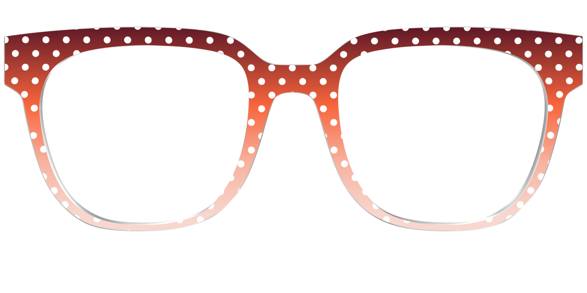 The Maroon to Blush Gradient Polka Dot - Front Top Image - Pair Eyewear