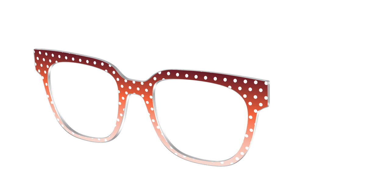 The Maroon to Blush Gradient Polka Dot - Angle Top Image - Pair Eyewear