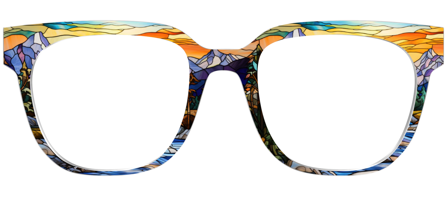 The Mountainscape Stained Glass - Front Top Image - Pair Eyewear