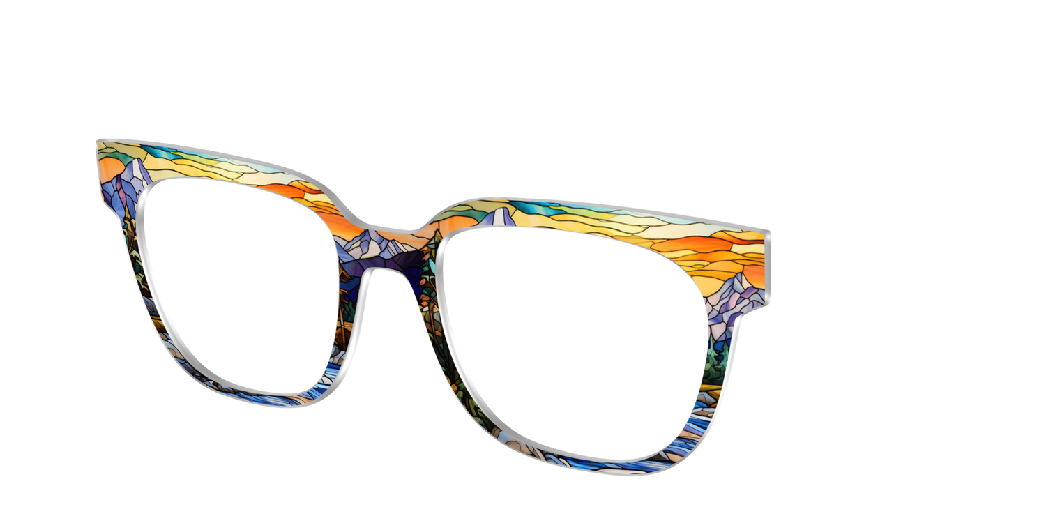 The Mountainscape Stained Glass - Angle Top Image - Pair Eyewear