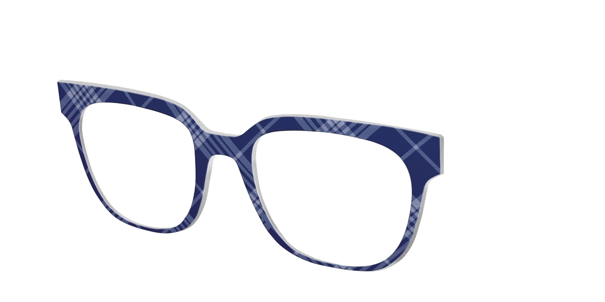 The Navy Twill Plaid - Angle Top Image - Pair Eyewear