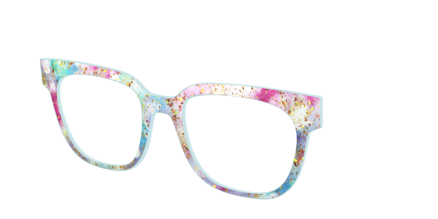 The Pixie Bokeh with Gold Flakes - Angle Top Image - Pair Eyewear