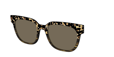 The Polarized Caramel Tortoise Horn Split Sun Top - Angle Top Thumbnail - Pair Eyewear