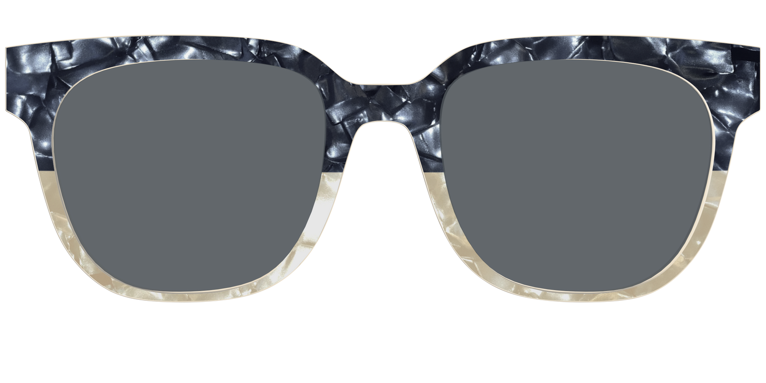 The Polarized Navy to Taupe Pearl Split Sun Top - Front Top Image - Pair Eyewear
