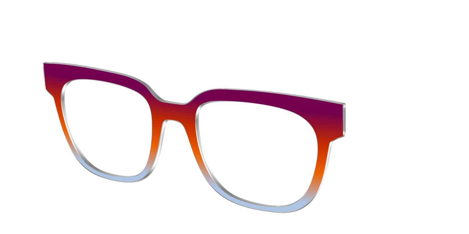 The Raspberry to Periwinkle Gradient - Angle Top Image - Pair Eyewear