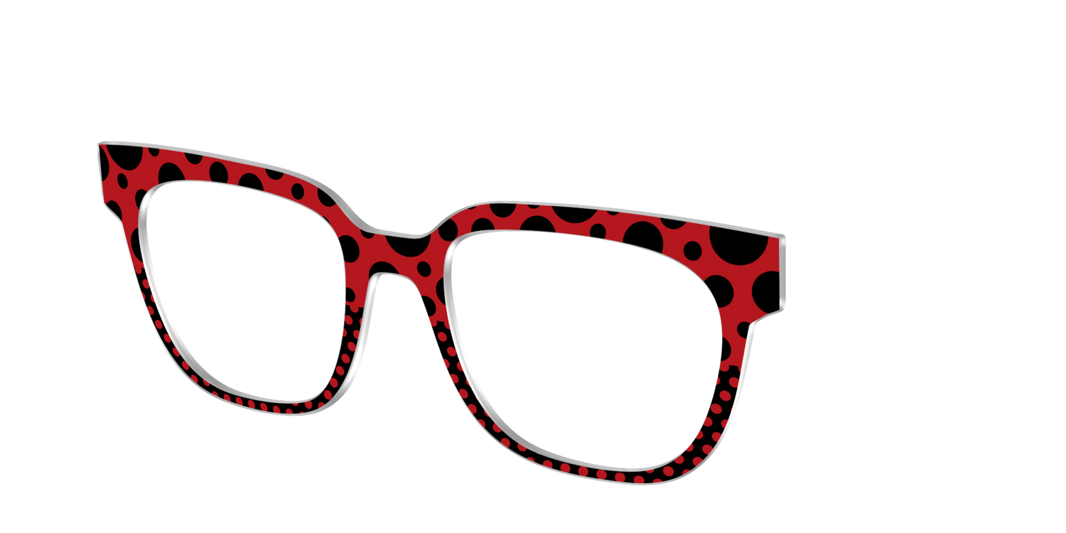 The Red Spotted Split - Angle Top Image - Pair Eyewear