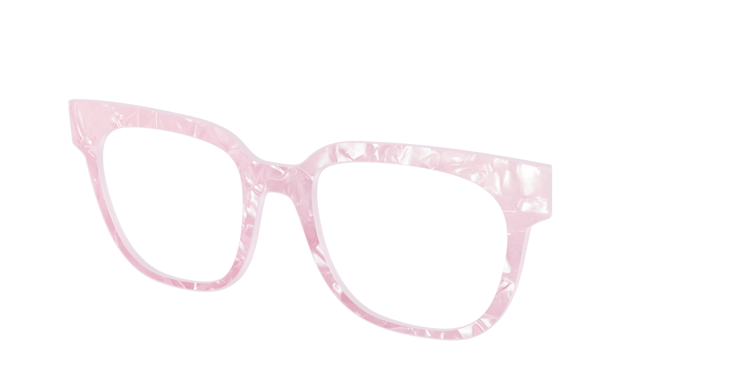 The Rose Quartz Pearl Marble - Angle Top Image - Pair Eyewear