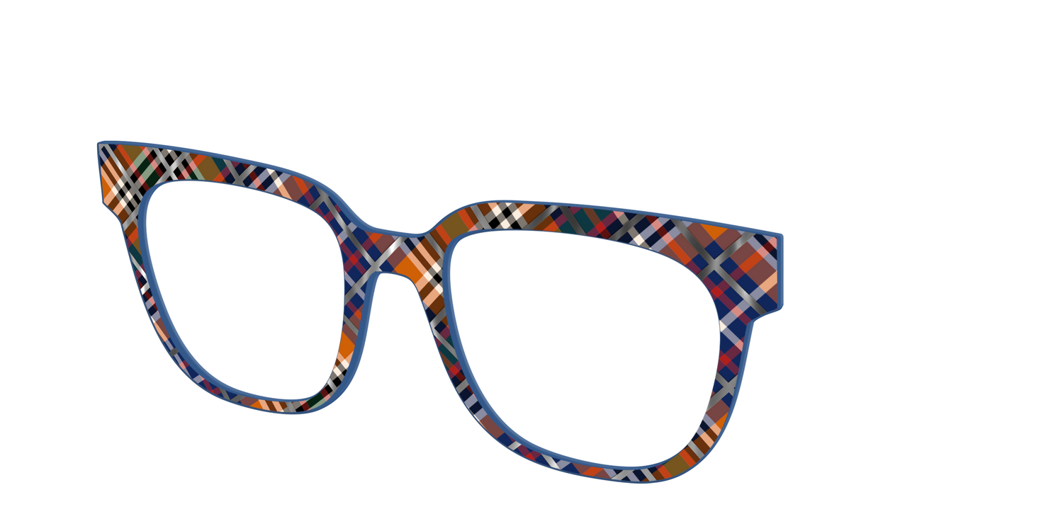 The Scholastic Plaid with Foil - Angle Top Image - Pair Eyewear