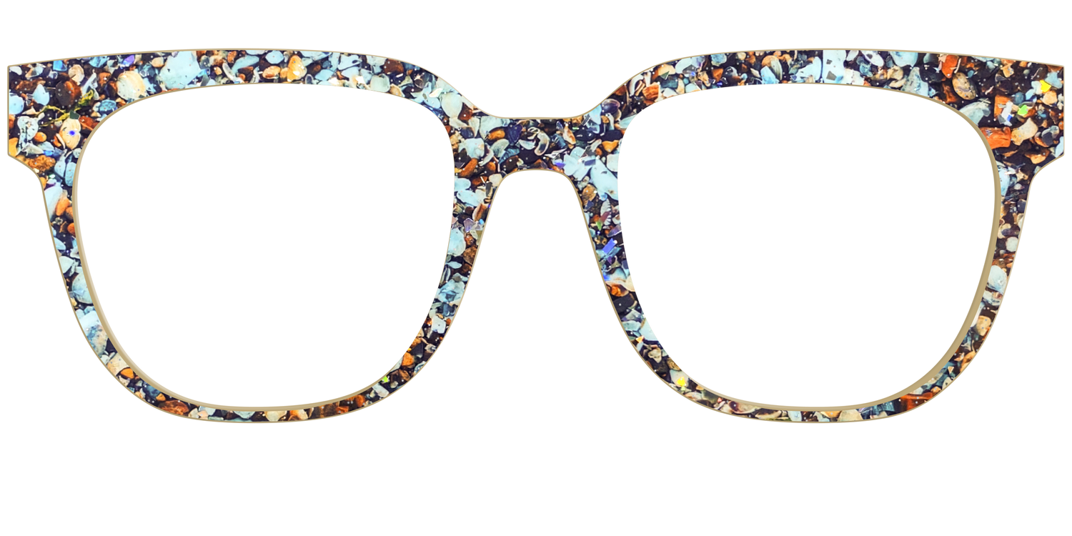 The Seashell Tortoise with Holographic Glitter - Front Top Image - Pair Eyewear