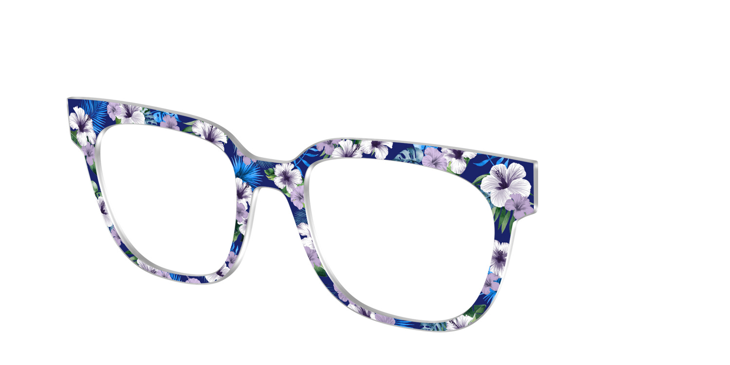 The Tropical Blue Blossoms - Angle Top Image - Pair Eyewear