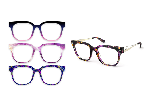 The Murphy - Purple Confetti Tortoise Acetate Gold Metal - Pair Eyewear
