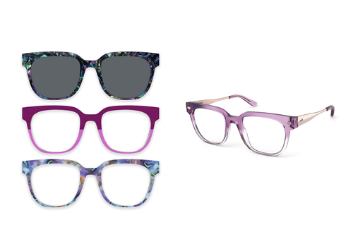 The Murphy - Violet Pearlized Gradient Acetate Rose Gold Metal - Pair Eyewear