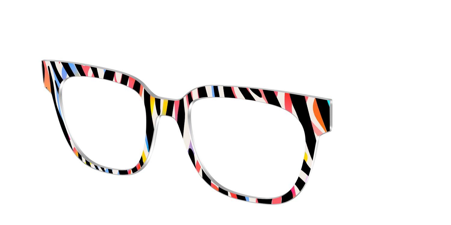 The Vivid Zebra Stripes - Angle Top Image - Pair Eyewear