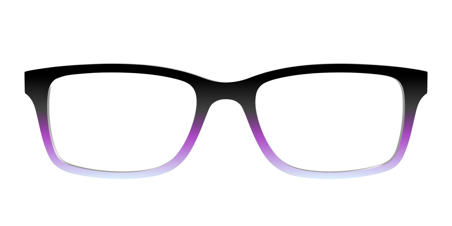 The Black to Pale Periwinkle Gradient - Front Top Image - Pair Eyewear