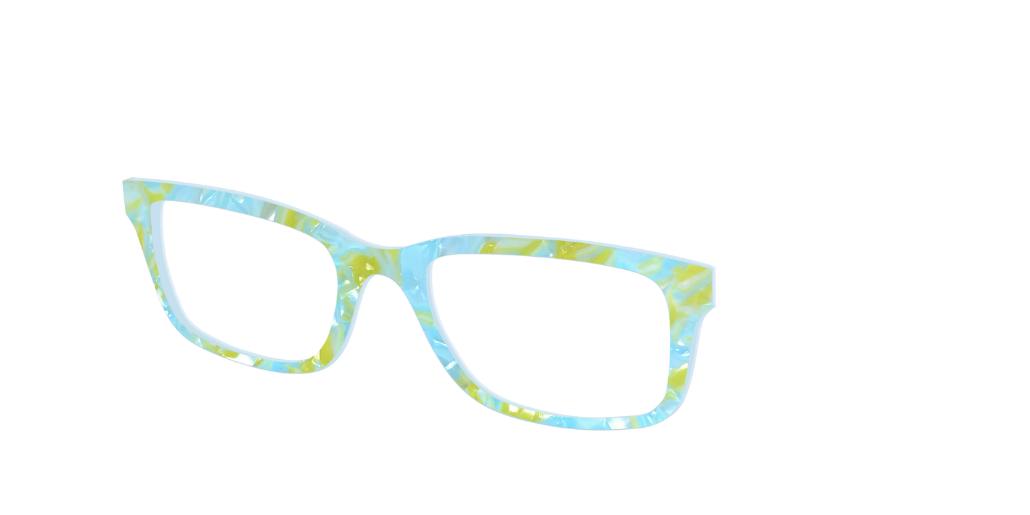 The Blue Lemonade Pearl Marble - Angle Top Image - Pair Eyewear