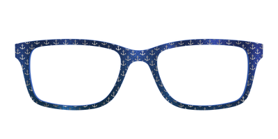 The Blue Shimmer with Silver Foil Anchors - Front Top Thumbnail - Pair Eyewear