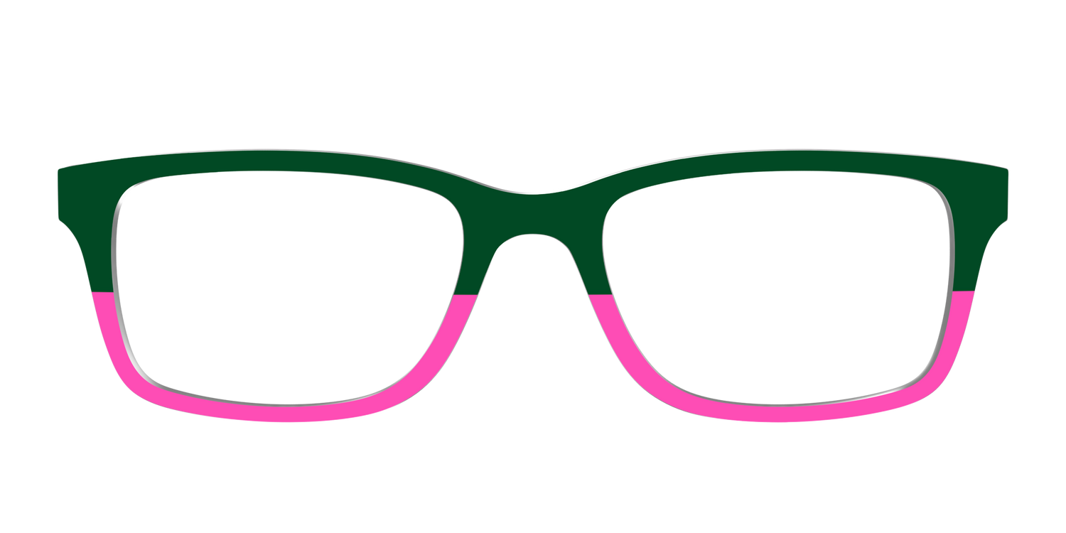 The Emerald and Flamingo Split - Front Top Image - Pair Eyewear