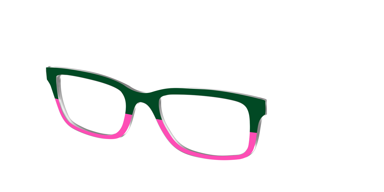 The Emerald and Flamingo Split - Angle Top Image - Pair Eyewear
