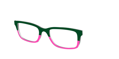 The Emerald and Flamingo Split - Angle Top Thumbnail - Pair Eyewear